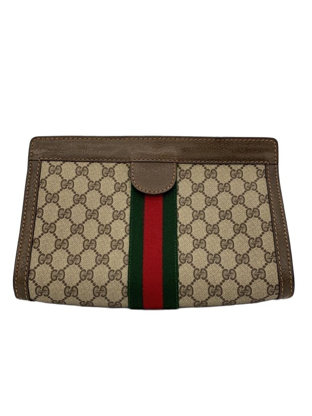 Gucci Over Interior Shows Signs Of Leather Clutch Bag Brown - Picture 1 of 6